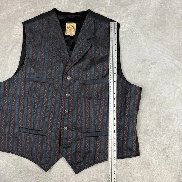 Vtg WAH Maker Vest Mens XL Cowboy Frontier Clothing Rodeo USA Western - Picture 9 of 10